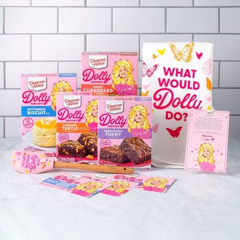 Duncan Hines’ limited edition Dolly Parton’s Baking Collection, with her four new baking mixes and more, goes on sale at shop.duncanhines.com on Feb. 8, 2023, while supplies last. Duncan Hines is a brand of Conagra Brands, Inc.