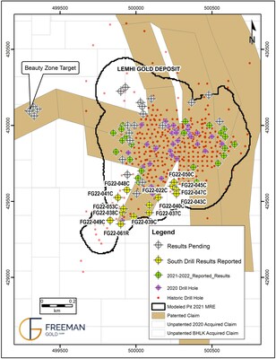 Figure 1. Lemhi 2021-22 Drilling - Southern Expansion (CNW Group/Freeman Gold Corp.)