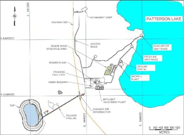 Figure 1: Site General Arrangement (CNW Group/Fission Uranium Corp.)