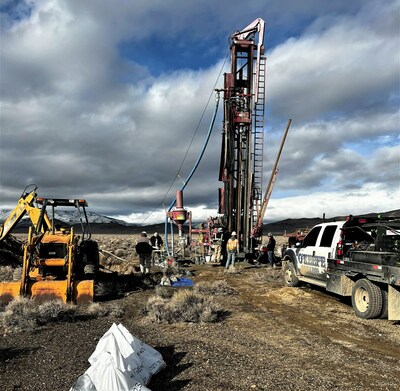 GEM23-04 Drilling in Progress, January 2023 (CNW Group/Nevada Sunrise Metals Corporation)