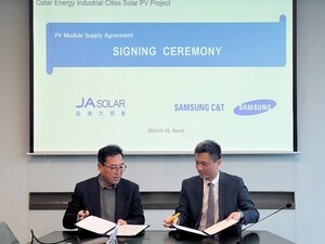 JA Solar and Samsung C&amp;T Signs the Qatar 875MW PV Power Plant Module Supply Agreement