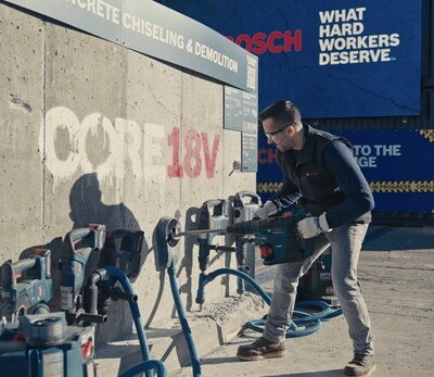Bosch Power Tools’ new PROFACTOR™ 18V Hitman Connected-Ready SDS-Max® 1-5/8-inch Rotary Hammer (GBH18V-40C) brings corded power in a cordless design to make worker’s jobs easier.