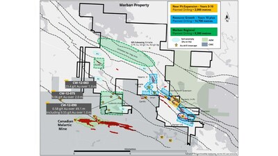 Figure 1: Marban Regional Property Map (CNW Group/O3 Mining Inc.)