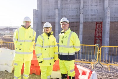 Ben Still, West Yorkshire Combined Authority CEO, Tracy Brabin, Mayor of West Yorkshire and Mike Maudsley, enfinium CEO tour the Skelton Grange energy from waste hub facility in Leeds