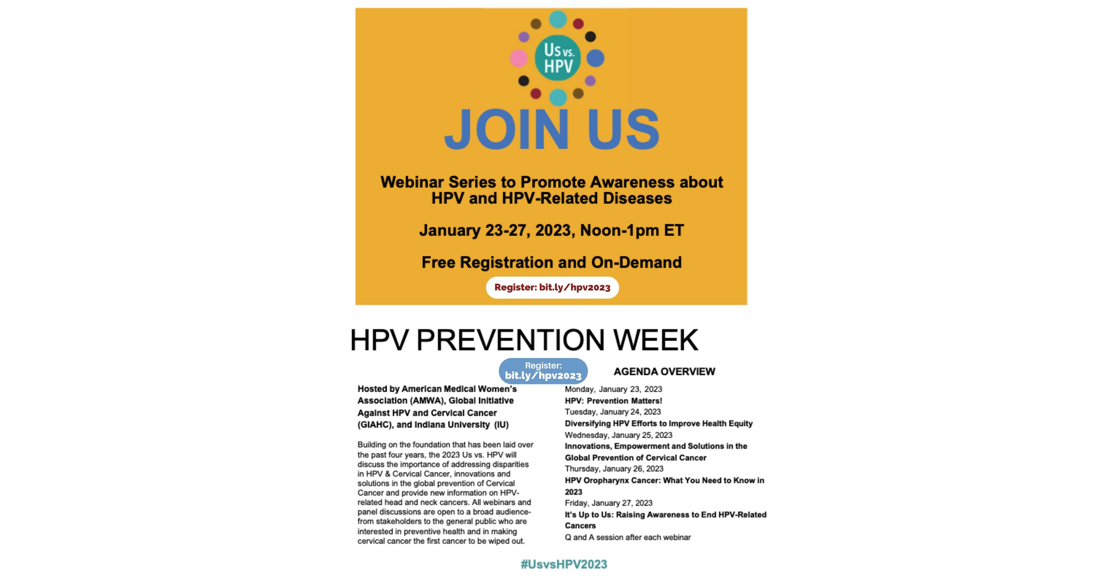 To Help End HPV-Related Cancers, Including Cervical Cancer, Presenting: HPV Prevention Week, January 23-27