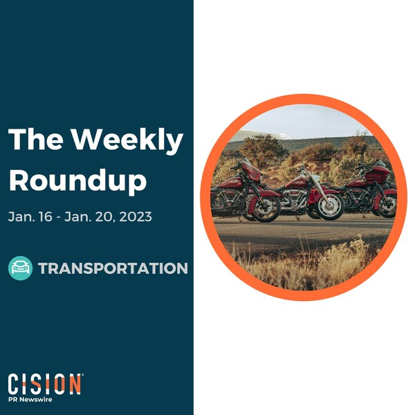 PR Newswire Weekly Transportation Press Release Roundup, Jan. 16-20, 2023. Photo provided by Harley-Davidson Motor Company. https://prn.to/3CU6x8U