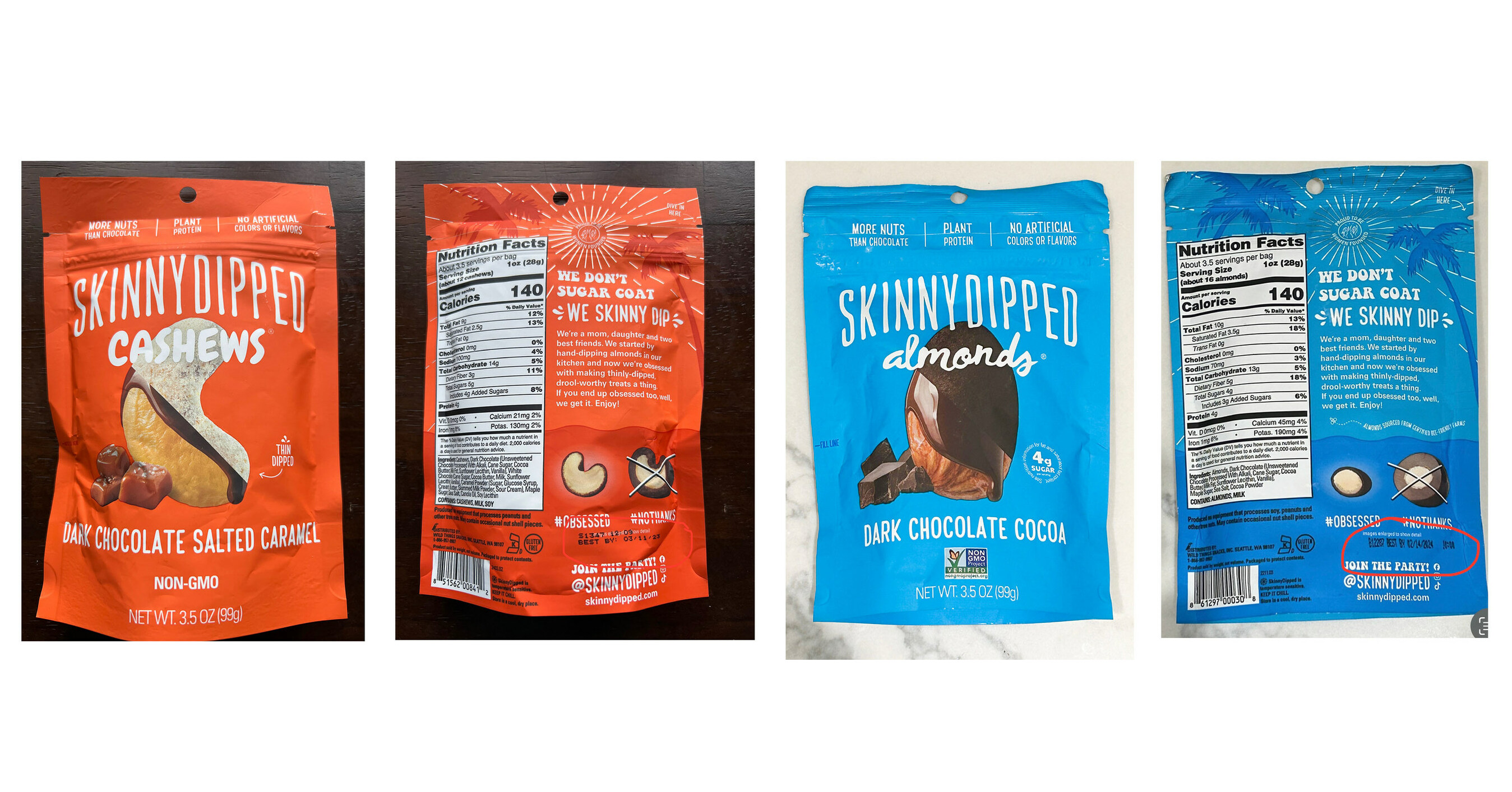 SkinnyDipped&reg; Issues Allergy Alert on Undeclared Peanuts in a Limited Number of SkinnyDipped&reg; Dark Chocolate Nut Products