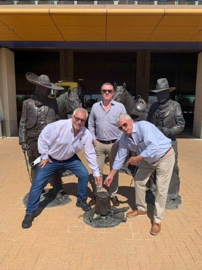 Stephen Russell (CEO at SecurCapital), Cedric Sosa (President & CEO at Xcell Logistics ), Roberto Sosa (Founder at Xcell Logistics ) in front of Laredo International Airport.