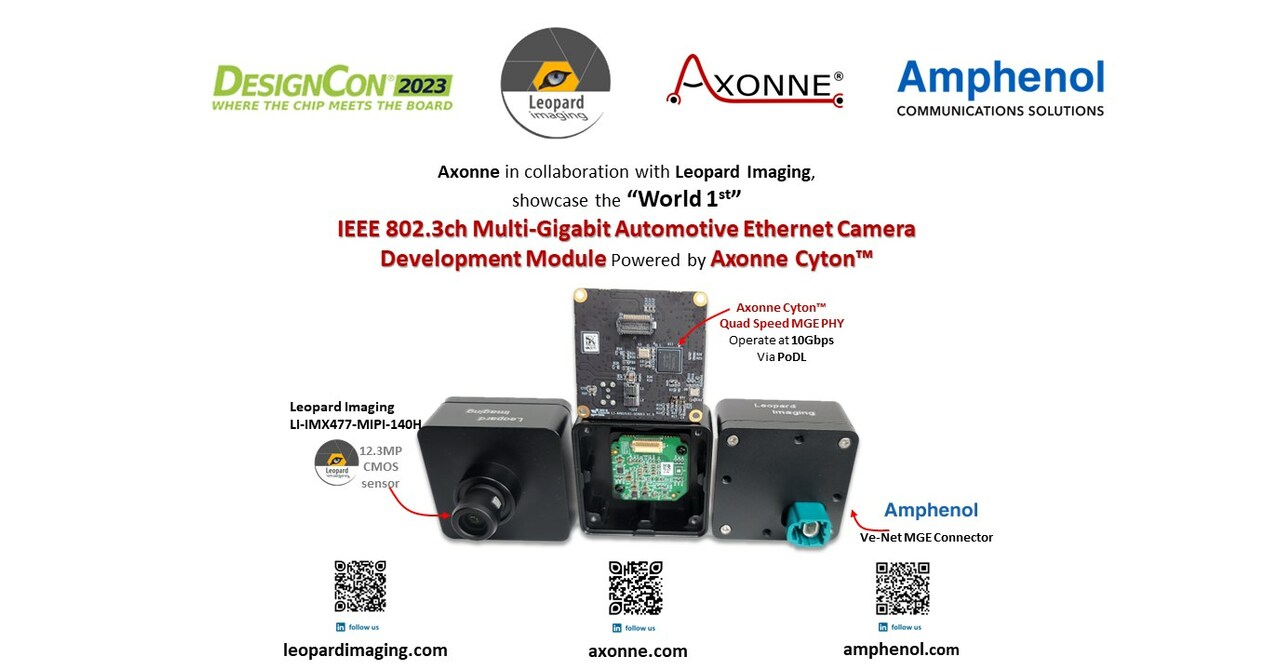 Leopard Imaging, Axonne, and Amphenol to Showcase Multi - Gigabit Automotive Ethernet Camera Development Module at DesignCon 2023