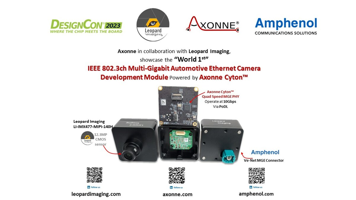Leopard Imaging, Axonne, and Amphenol to Showcase Multi - Gigabit Automotive Ethernet Camera Development Module at DesignCon 2023 - Vimarsana News