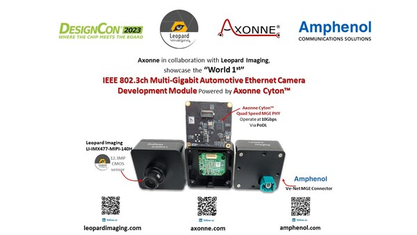 Leopard Imaging, Axonne, and Amphenol to Showcase Multi - Gigabit Automotive Ethernet Camera Development Module at DesignCon 2023