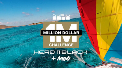 GoPro announces 5th annual Million Dollar Challenge is now open for submissions from the #GoProHERO11 Black + Mini cameras. GoPro will be awarding a total of $1 million. Learn more at GoPro.com/Awards.