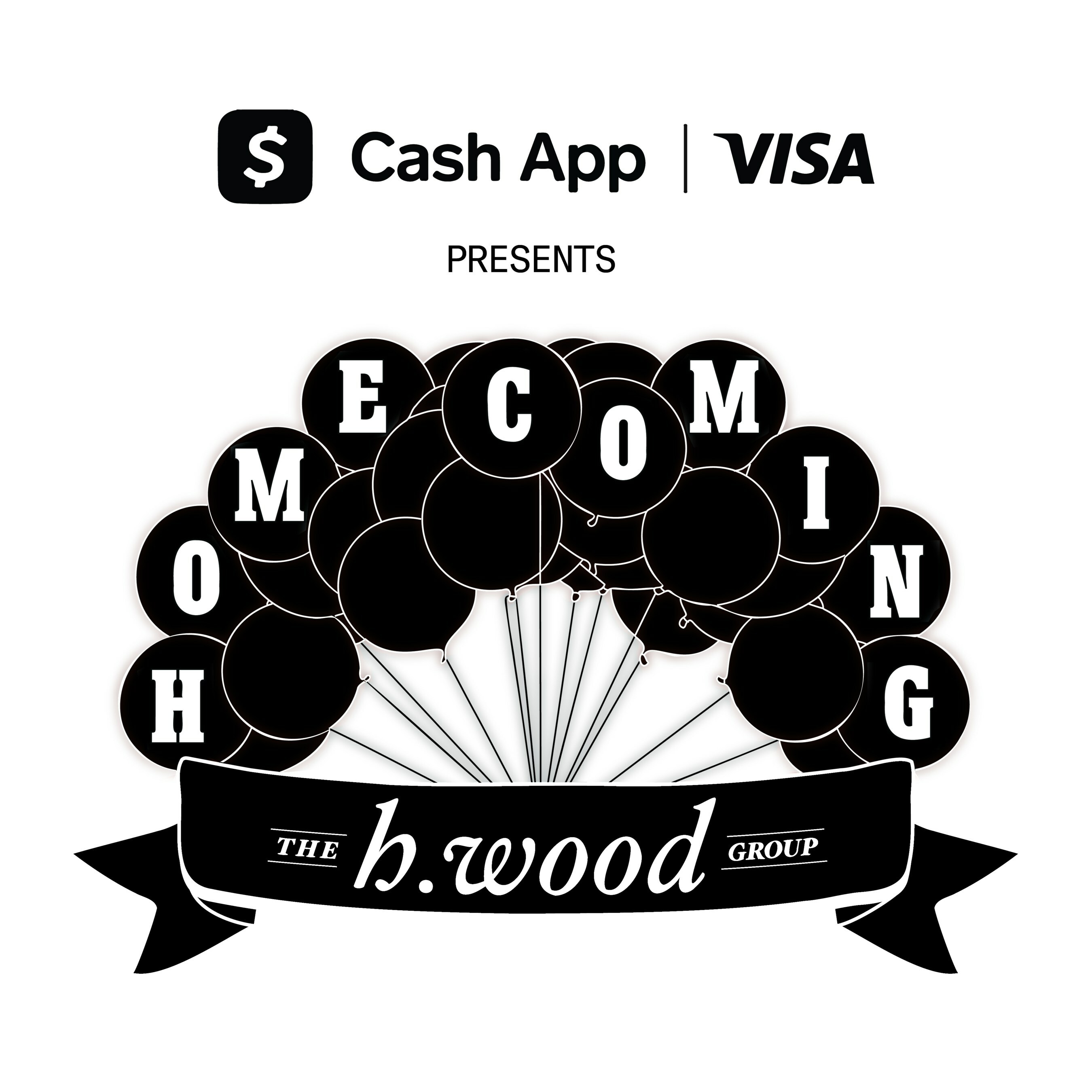 Cash App & Visa Present h.wood Homecoming Logo