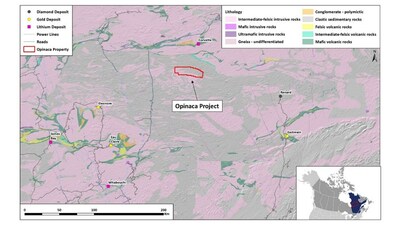 Figure 1. Location Map of the Opinaca Project (CNW Group/Targa Exploration Corp.)