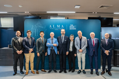 ALMA officially marked the opening of its first flagship school in Southeast Asia with a special inauguration ceremony at The Food School Bangkok. Speakers on the day included Mr Enzo Malanca, President and CEO of ALMA (fourth from left); H.E. Paolo Dionisi Ambassador of Italy to Thailand (middle); Mr Siradej Donavanik, Vice President – Development Global, Dusit International (third from left); and Mr Laurent Casteret, School Director of The Food School Bangkok (far right).