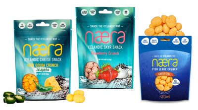 Næra® has developed the gold standard for cheese snacks with the highest protein content and the first popped crunchy skyr snack on the market. Fish Jerky Crunch is the first dried fish snack to contain real butter, cheese and sustainable seafood.