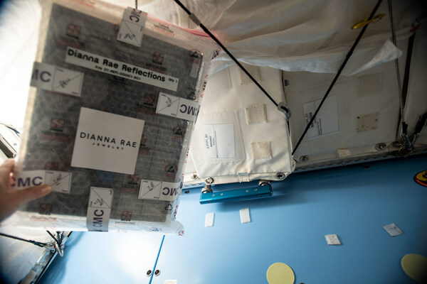 Dianna Rae Jewelry's Diamonds in Space packaging in orbit on the International Space Station.