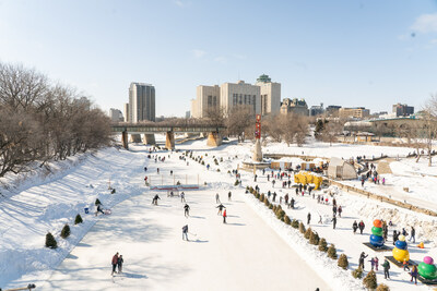 Winnipeg, Manitoba is hosting the Winter Cities Shake-Up 2023 conference from February 15-17 where participants will meet and share ideas and inspiration on how to thrive in winter cities. This photo features skaters on the Nestaweya River Trail. (CNW Group/Travel Manitoba)