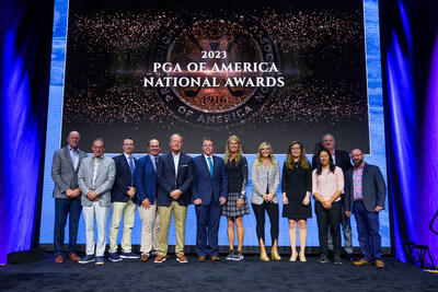 The 2023 PGA of America National Awards recipients at the 70th PGA Show at the Orange County Convention Center in Orlando, Florida.