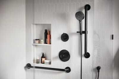 Precept® ADA Tub & Shower with hand shower (and accessories) by Peerless in Matte Black