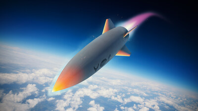 美国国防部高级研究计划局和洛克希德·马丁公司高超音速空气呼吸武器概念(HAWC)的艺术家概念图。(洛克希德·马丁公司)