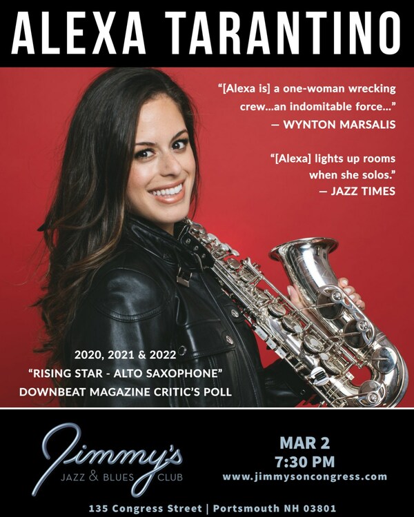 Acclaimed Trumpeter & Composer ALEXA TARANTINO performs at Jimmy's Jazz & Blues Club on Thursday March 2 at 7:30 P.M. Tickets available on Ticketmaster.com and Jimmy's website at www.jimmysoncongress.com