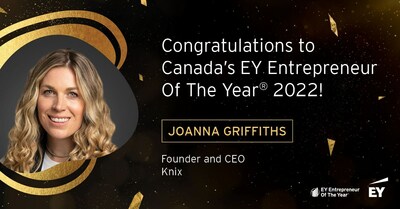 Congratulations to Canada's EY Entrepreneur Of The Year 2022 Joanna Griffiths (CNW Group/EY (Ernst & Young))
