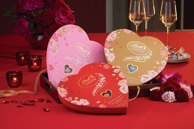 Valentine's Day exclusive heart boxes are available now in a variety of flavors including Lindt LINDOR Strawberries & Cream, Classic and Assorted truffles.
