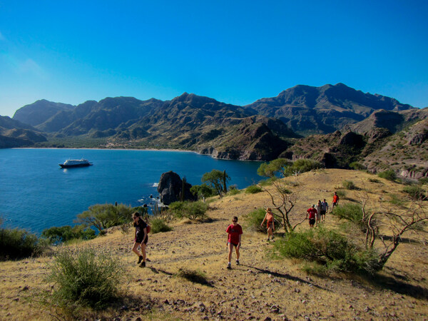 Hiking activities in the multi day multi acitvity special eclipse cruise in Baja, hike, play, kayak, snorkel, and view the 2024 eclipse near Mazatlan. All-inclusive, always adventuring, never boring.