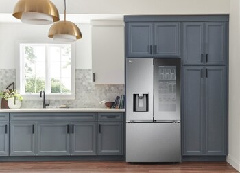 The LG LG Mirror InstaView® Counter-Depth MAX™ refrigerator.