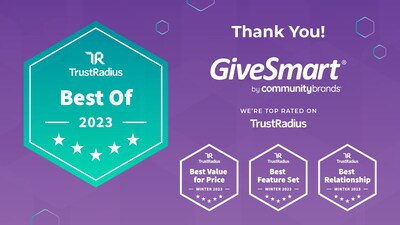 GiveSmart, the leading fundraising and donor management solution wins Best Relationship, Best Value for Price, and Best Feature Set from TrustRadius.