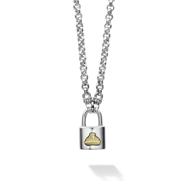LAGOS sterling silver and 18K gold Beloved lock necklace