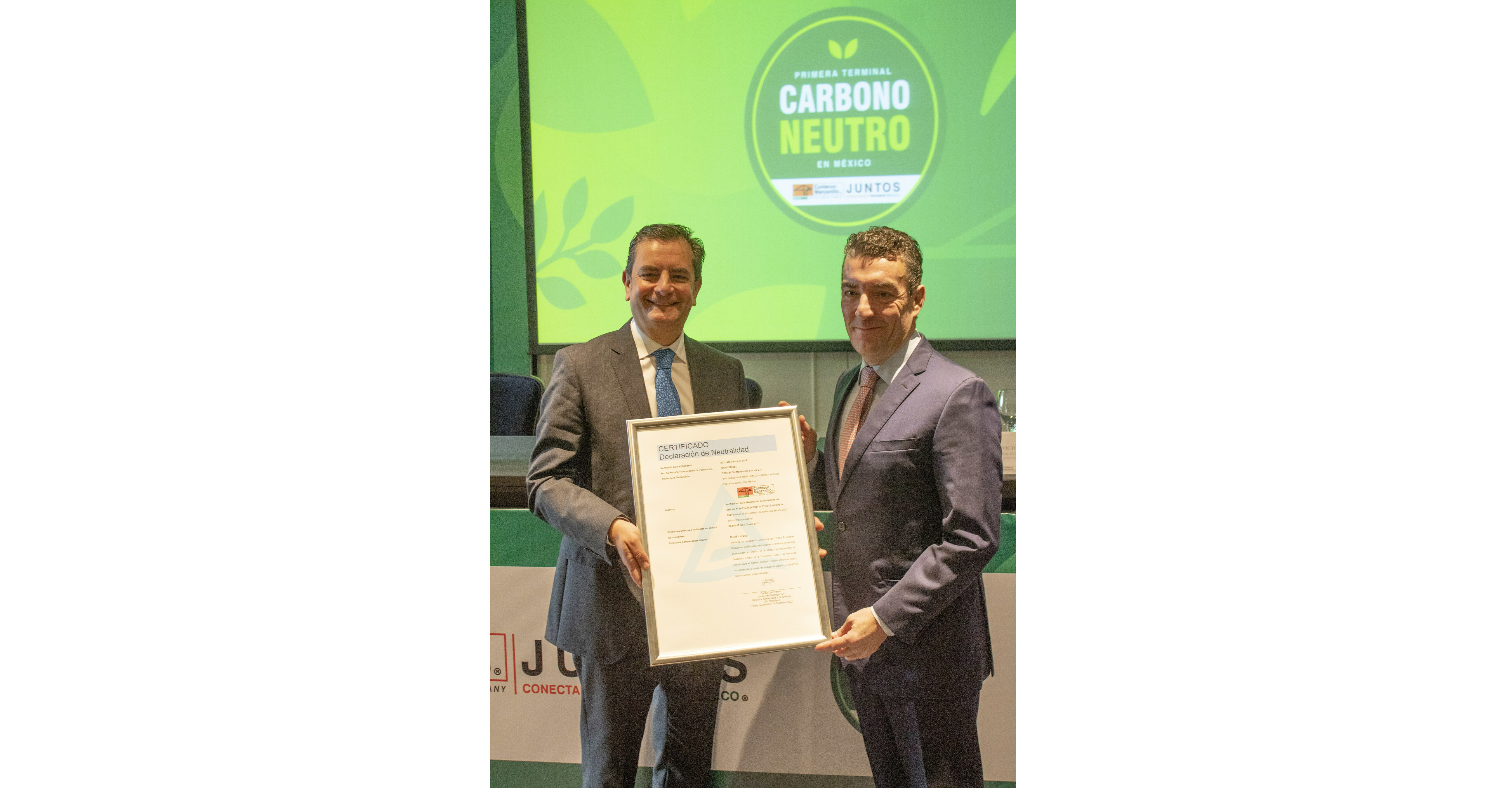 TÜV Rheinland México emitió su primera certificación Carbono Neutral para Contecon Manzanillo