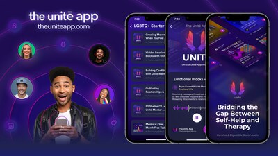 The Unitē app bridges the gap between self-help and therapy. Now available on iOS and Android, download your invite code at theuniteapp.com.