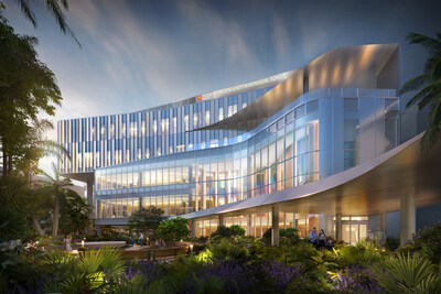 Rendering of the Kenneth C. Griffin Surgical Tower at Nicklaus Children's Hospital.