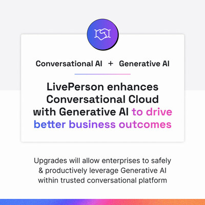 LivePerson (Nasdaq: LPSN), a global leader in AI-powered customer engagement, today announced enhancements to its industry-leading Conversational Cloud platform that will help enterprise brands leverage Generative AI and Conversational AI in tandem to drive better business outcomes.