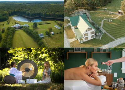 Clockwise from top left: OYA's Virginia location; OYA's New York location; one of OYA's many healing experiences; a trip to the OYA spa. Courtesy of OYA Resorts.