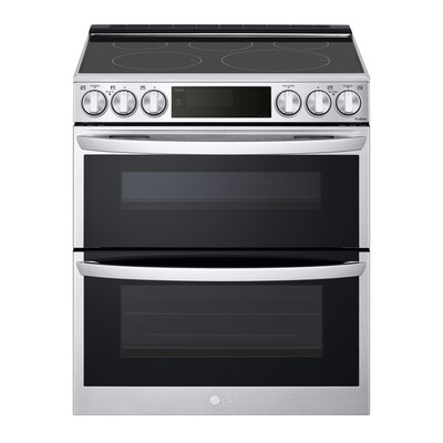 With its 7.3-cubic-foot -capacity, LG's InstaView Electric Double Slide-in Range offers even more convenience, making it possible to cook multiple dishes at once.