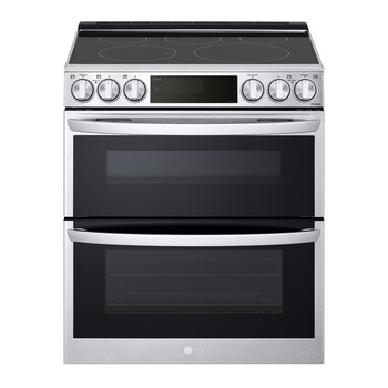 With its 7.3-cubic-foot -capacity, LG’s InstaView Electric Double Slide-in Range offers even more convenience, making it possible to cook multiple dishes at once.