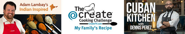 Check out the streaming recipes from Adam Lambay and Dennis Perez, CreateTV.com's newest culinary hosts.  Their Indian and Cuban dishes are easy to create and will become new favorites!