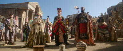 'Why The Nativity?' production still of kings presenting gifts to Jesus and his parents