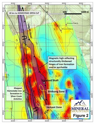 Map 2. Mineral Mountain Geophysical Signature of Standard Iron Formation (CNW Group/Mineral Mountain Resources Ltd.)