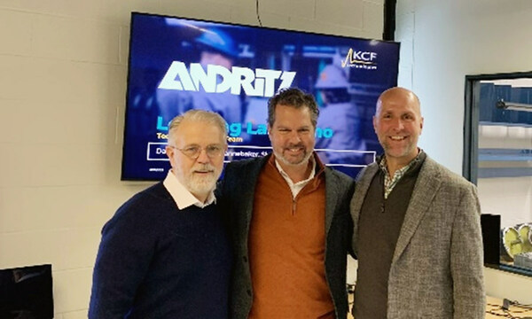 From left to right: David Grucza, Todd Grace (ANDRITZ),  and Jeremy Frank (Co-founder and CEO, KCF Technologies)

Photo: ANDRITZ