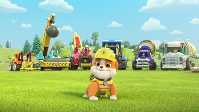 Produced by Spin Master Entertainment, the highly anticipated spin-off series from preschool franchise PAW Patrol follows the adventures of fan-favorite English bulldog Rubble and his construction crew family. (CNW Group/Spin Master)