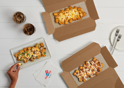 Domino’s Loaded Tots come in three varieties: Philly Cheese Steak, Melty 3-Cheese and Cheddar Bacon.