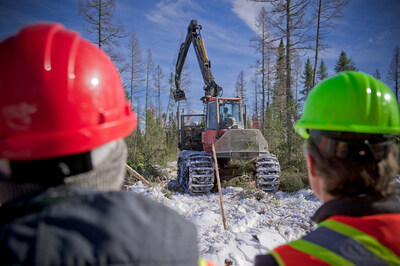Students in Timmins, Ontario learning about forest sector careers at Forestry Connects training. (CNW Group/Forests Ontario)