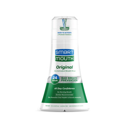 SmartMouth is a leading provider of innovative oral-care products aimed at eliminating the root cause of bad breath: sulfur gas in the mouth. Only SmartMouth is clinically proven to eliminate and prevent bad breath for 24 hours with just two rinses a day.