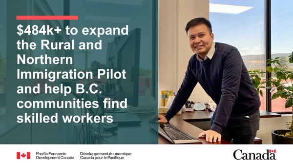 Government of Canada is funding a program to address labor shortages and attract newcomers in south interior BC (CNW Group/Pacific Economic Development Canada)