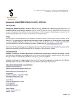 SHAMARAN AUGUST 2022 ATRUSH PAYMENT RECEIVED (CNW Group/ShaMaran Petroleum Corp.)