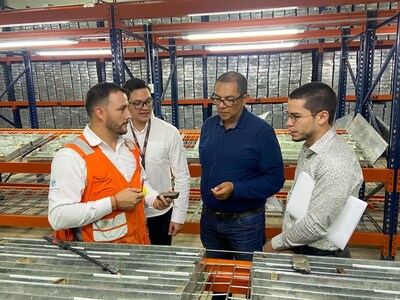 Figure 1 - Vice Minister of Mines Engaging with the Collective Mining Team in our Core Shack in Supía, Colombia (CNW Group/Collective Mining Ltd.)